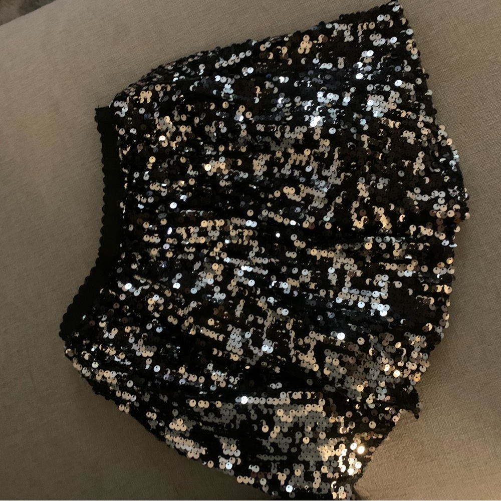 Black and Silver Sequin Skirt